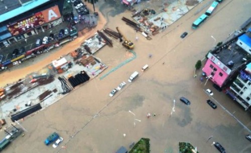 shenzhen flooding rain fall precipitation bad weather guangdong disaster