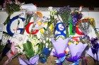 Memorial of flowers at Google's headquarters in Beijing right before the company left China in 2010.