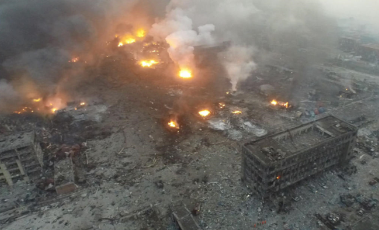 tianjin explosion drone footage